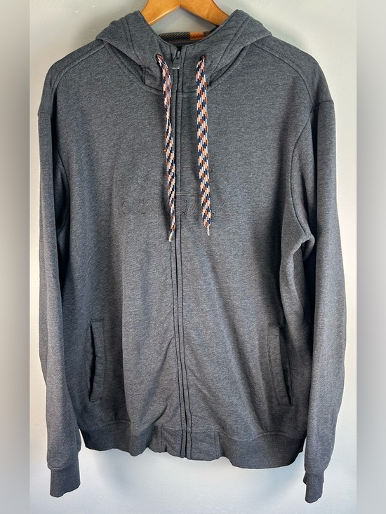 O'Neill Other - VTG O’Neill Mens Hoodie Sweater Sz XXL Gray Embroidered Braided Drawstrings Y2K